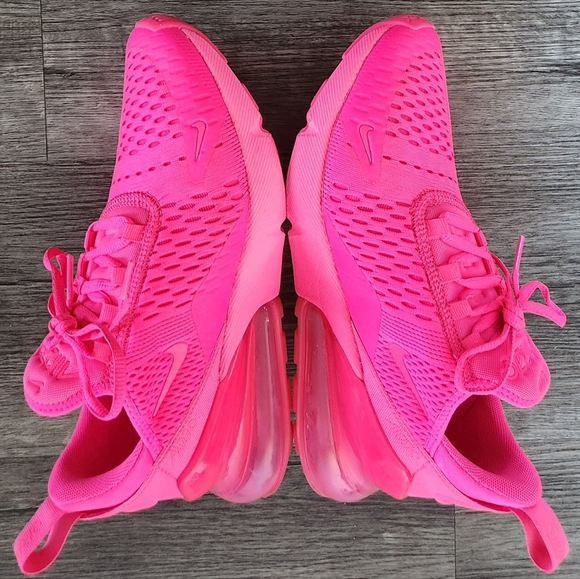 *XCLNT* Nike Airmax Air Max 270 Sz 7.5 Neon Bright Hot Hyper Vibrant Triple Pink - Picture 7 of 11